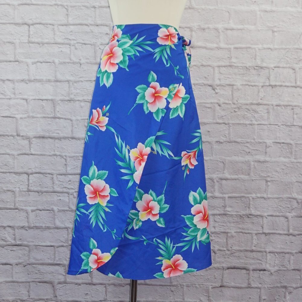 Vintage Hawaiian Floral Wrap Skirt